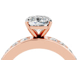 Rose gold Cushion Cut Cut Channel Set Diamond Engagement Ring with Four-Prong Setting_4