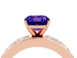 Rose gold Cushion Cut Cut Channel Set Diamond Engagement Ring with Four-Prong Setting_4