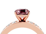 Rose gold Cushion Cut Cut Channel Set Diamond Engagement Ring with Four-Prong Setting_4