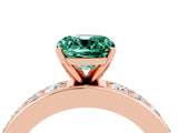 Rose gold Cushion Cut Cut Channel Set Diamond Engagement Ring with Four-Prong Setting_4