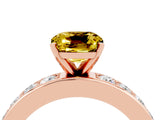 Rose gold Cushion Cut Cut Channel Set Diamond Engagement Ring with Four-Prong Setting_4