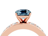 Rose gold Cushion Cut Cut Channel Set Diamond Engagement Ring with Four-Prong Setting_4