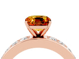 Rose gold Cushion Cut Cut Channel Set Diamond Engagement Ring with Four-Prong Setting_4