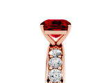 Rose gold Cushion Cut Cut Channel Set Diamond Engagement Ring with Four-Prong Setting_5