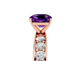 Rose gold Cushion Cut Cut Channel Set Diamond Engagement Ring with Four-Prong Setting_5