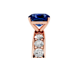 Rose gold Cushion Cut Cut Channel Set Diamond Engagement Ring with Four-Prong Setting_5