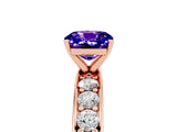 Rose gold Cushion Cut Cut Channel Set Diamond Engagement Ring with Four-Prong Setting_5