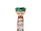 Rose gold Cushion Cut Cut Channel Set Diamond Engagement Ring with Four-Prong Setting_5