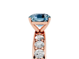 Rose gold Cushion Cut Cut Channel Set Diamond Engagement Ring with Four-Prong Setting_5