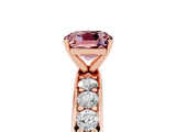 Rose gold Cushion Cut Cut Channel Set Diamond Engagement Ring with Four-Prong Setting_5