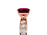 Rose gold Cushion Cut Cut Channel Set Diamond Engagement Ring with Four-Prong Setting_5