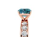 Rose gold Cushion Cut Cut Channel Set Diamond Engagement Ring with Four-Prong Setting_5