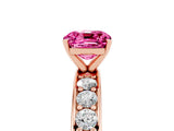 Rose gold Cushion Cut Cut Channel Set Diamond Engagement Ring with Four-Prong Setting_5