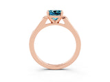 Rose gold Cushion Cut Cut Channel Set Solitaire Engagement Ring with Four-Prong Setting_10