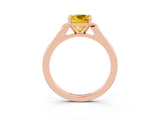 Rose gold Cushion Cut Cut Channel Set Solitaire Engagement Ring with Four-Prong Setting_10