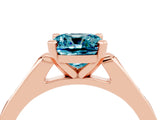Rose gold Cushion Cut Cut Channel Set Solitaire Engagement Ring with Four-Prong Setting_11