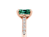 Rose gold Cushion Cut Cut Channel Set Solitaire Engagement Ring with Four-Prong Setting_11