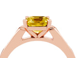 Rose gold Cushion Cut Cut Channel Set Solitaire Engagement Ring with Four-Prong Setting_11