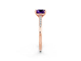 Rose gold Cushion Cut Cut Channel Set Solitaire Engagement Ring with Four-Prong Setting_11