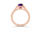 Rose gold Cushion Cut Cut Channel Set Solitaire Engagement Ring with Four-Prong Setting_12