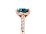 Rose gold Cushion Cut Cut Channel Set Solitaire Engagement Ring with Four-Prong Setting_12