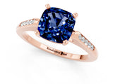 Rose gold Cushion Cut Cut Channel Set Solitaire Engagement Ring with Four-Prong Setting_13