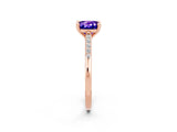 Rose gold Cushion Cut Cut Channel Set Solitaire Engagement Ring with Four-Prong Setting_14