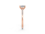 Rose gold Cushion Cut Cut Channel Set Solitaire Engagement Ring with Four-Prong Setting_14