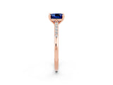 Rose gold Cushion Cut Cut Channel Set Solitaire Engagement Ring with Four-Prong Setting_14
