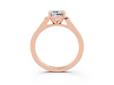 Rose gold Cushion Cut Cut Channel Set Solitaire Engagement Ring with Four-Prong Setting_15