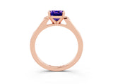 Rose gold Cushion Cut Cut Channel Set Solitaire Engagement Ring with Four-Prong Setting_15