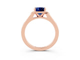 Rose gold Cushion Cut Cut Channel Set Solitaire Engagement Ring with Four-Prong Setting_15