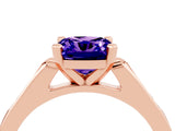 Rose gold Cushion Cut Cut Channel Set Solitaire Engagement Ring with Four-Prong Setting_16
