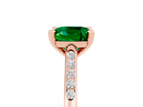 Rose gold Cushion Cut Cut Channel Set Solitaire Engagement Ring with Four-Prong Setting_17