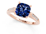 Rose gold Cushion Cut Cut Channel Set Solitaire Engagement Ring with Four-Prong Setting_1