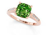 Rose gold Cushion Cut Cut Channel Set Solitaire Engagement Ring with Four-Prong Setting_1