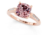 Rose gold Cushion Cut Cut Channel Set Solitaire Engagement Ring with Four-Prong Setting_1