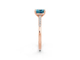 Rose gold Cushion Cut Cut Channel Set Solitaire Engagement Ring with Four-Prong Setting_2