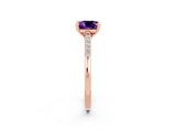 Rose gold Cushion Cut Cut Channel Set Solitaire Engagement Ring with Four-Prong Setting_23