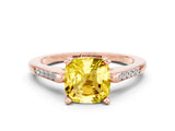 Rose gold Cushion Cut Cut Channel Set Solitaire Engagement Ring with Four-Prong Setting_25