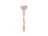 Rose gold Cushion Cut Cut Channel Set Solitaire Engagement Ring with Four-Prong Setting_26