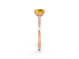 Rose gold Cushion Cut Cut Channel Set Solitaire Engagement Ring with Four-Prong Setting_27