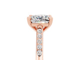 Rose gold Cushion Cut Cut Channel Set Solitaire Engagement Ring with Four-Prong Setting_29
