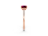 Rose gold Cushion Cut Cut Channel Set Solitaire Engagement Ring with Four-Prong Setting_2