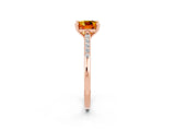 Rose gold Cushion Cut Cut Channel Set Solitaire Engagement Ring with Four-Prong Setting_2