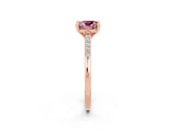 Rose gold Cushion Cut Cut Channel Set Solitaire Engagement Ring with Four-Prong Setting_2