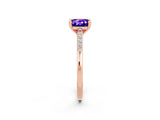 Rose gold Cushion Cut Cut Channel Set Solitaire Engagement Ring with Four-Prong Setting_2