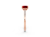 Rose gold Cushion Cut Cut Channel Set Solitaire Engagement Ring with Four-Prong Setting_2