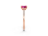 Rose gold Cushion Cut Cut Channel Set Solitaire Engagement Ring with Four-Prong Setting_2