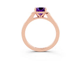Rose gold Cushion Cut Cut Channel Set Solitaire Engagement Ring with Four-Prong Setting_3